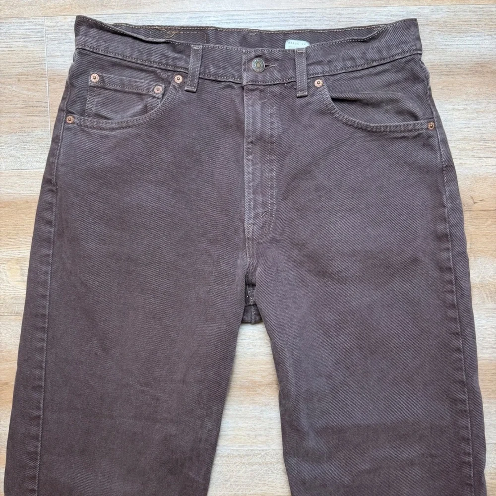 Levi's 555 Relaxed Fit Jeans Mens 32x30 Brown Straight Leg Made in USA 1996